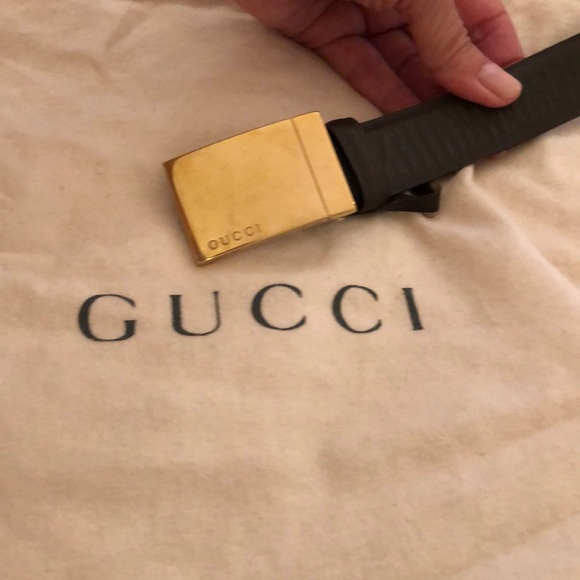 Gucci Other - GUCCI men’s leather brown belt gold buckle